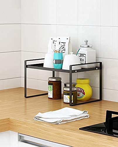 Shantton Cabinet Shelf Organizer, Pantry Shelf Rack, Black 13x8.3x7.3 - color: Black, size: L13" W8.3" H7.3"