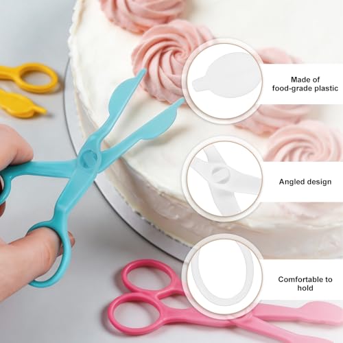 uxcell 3Pcs Flower Lifter Cake Decorating 5.1x2.2" Tool White/Pink/Purple - color: White/Pink/Purple