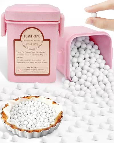 PLANTIONAL Baking Ceramic Pie Weights, Natural Stoneware For Blind Baking - color: Pink
