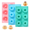 3 PCS Mini Bundt Cake Pans for Baking, 6-Cavity Fluted Tubular Mini Cake Pans, Silicone Molds for Baking, Ideal for Brownies, Cookies, Cupcakes, Jellies, Muffins, Donuts(Three Shapes)