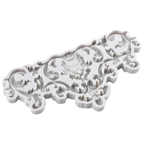 Lingzhi Baroque Style Fondant Molds Curlicues Scroll Lace Silicone Mold - color: Style Q