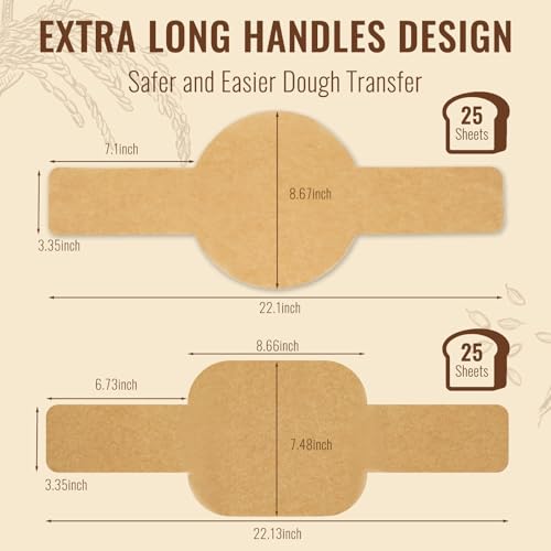 BlissBoard 8" Round Sourdough Bread Sling for Dutch Oven 50 Sheets - color: Unbleached, size: Round and Oval
