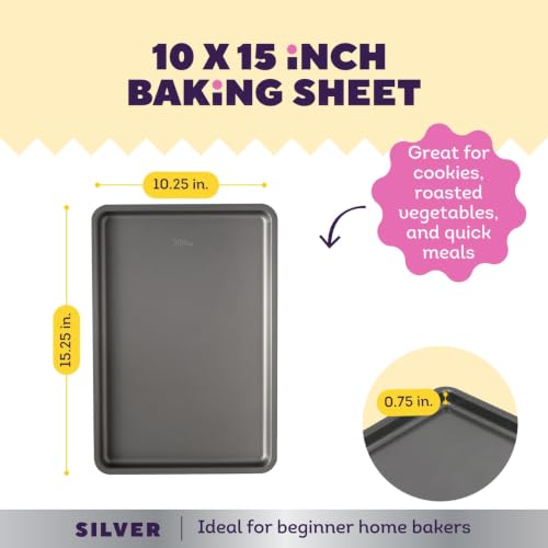 Wilton Silver Non-Stick Baking Sheet, Made Without PFAS, 15.25 x 10.25 in. - size: 15.25 x 10.25 IN