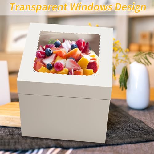 WINKIO Cake Boxes 12 inch, Cake Carrier Holder, Storage Transport Container - size: 12×12×12