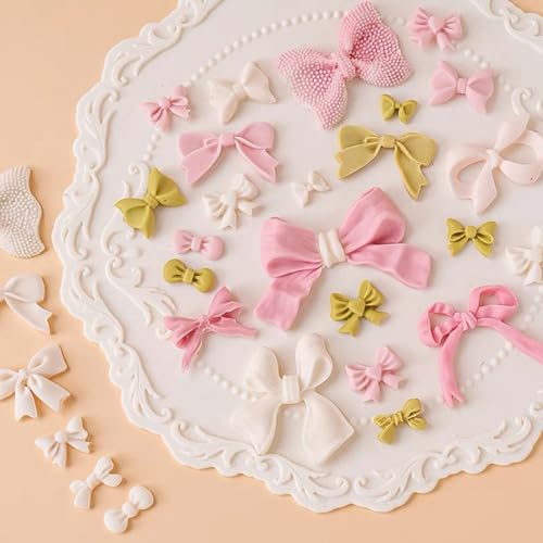 5 Pack Bowknot & Heart Shape Silicone Fondant Mold
