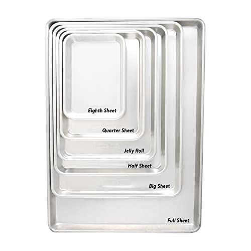 Nordic Ware Naturals Eighth Sheet - USA Made Uncoated Natural Aluminum Commercial Quality Sheet Pan (Pack of 6) - size: Eighth Sheet, 6-Pack
