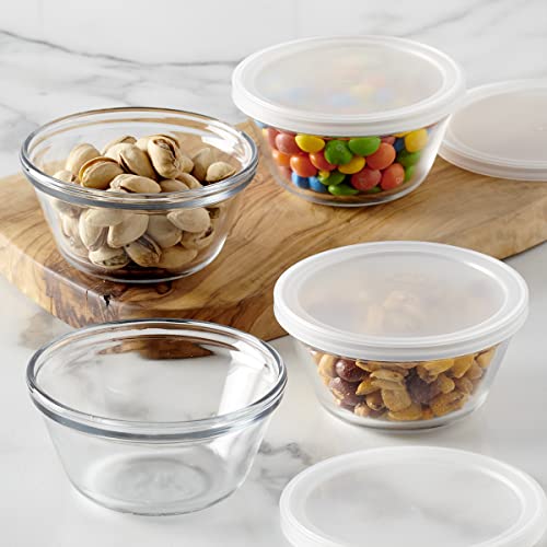 Anchor Hocking Glass Ramekins, 6 Ounce Glass Custard Cups with Lids, Set of 4 - style: Custard Cups with Lids