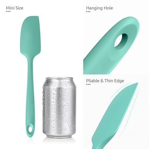 U-Taste Small Mini Silicone Spatula, 9in Rubber Jar Bowl Scraper, Aqua Sky - color: Aqua Sky