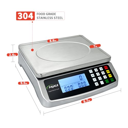 Large Food Scale 110lb Digital Commercial Kitchen Scale Grams Ounces - color: SILVER 50KG