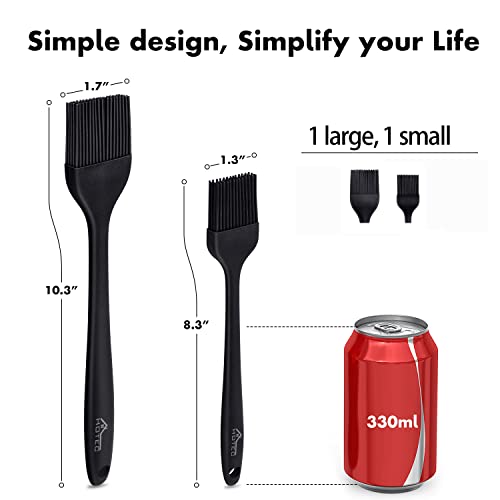 HOTEC 600℉ Heat Resistant Silicone Basting &Pastry Brushes, Black 2 - color: Black 2