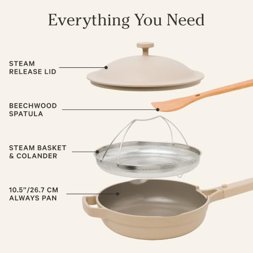 Our Place Always Pan 2.0, 10.5" Ceramic Nonstick Pan, 2.6 Qt - color: Steam, size: 10.5"