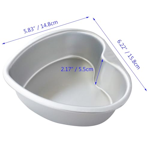 Heart Shaped Cake Pan 6 Inch, 2 Pack Aluminum Baking Mold - size: 6 Inch Aluminum
