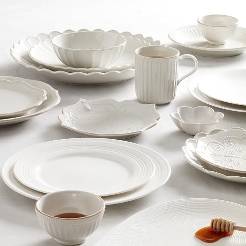 Lenox French Perle Scallop White Stoneware 18-Piece Dinnerware Set for 6 - color: White, style: 18-Piece Dinnerware Set