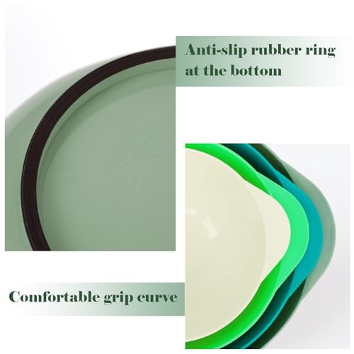 BoxedHome Classic Mixing Bowl Set, Microwave Safe, 3.5 quarts (Army Green) - color: Mixed White
