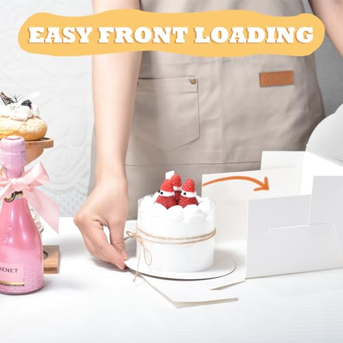 KPOSIYA 40pcs 6x6x5 In Cake Boxes with Cake Boards（20 Boxes & 20 Boards） - color: White, size: 6x6x5 inch