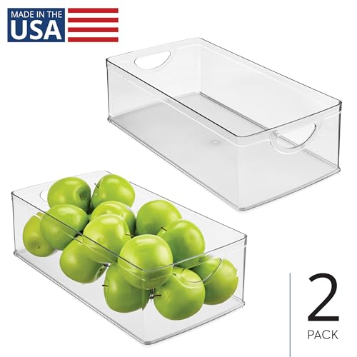 iDesign Stackable Clear Plastic Extra Long Storage Bin, 2-Pack - style: Pack of 2