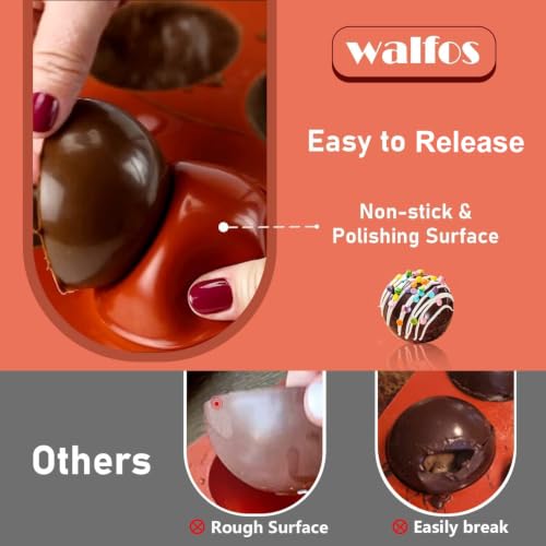 Extra Large 5-Cavity Semi Sphere Silicone Mold, 3 Packs Half Sphere Silicone Baking Molds for Making Chocolate, Cake, Jelly, Dome Mousse - color: Brick Bed, size: 3pcs X Large Semi Sphere Mold - 5-Cavity
