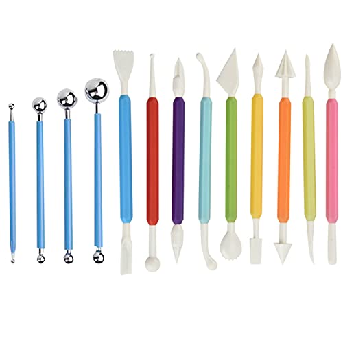 13PCS DIY Fondant Tool, Cake Decorating Hand Tool, Gum Paste Modeling Tools - color: 13PCS