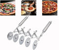 Wheel Adjustable Pasta Cutter with Handle - Stainless Steel Multi-Tool for Baking Pastry, Pizza, Noodles & Pie Crust (5 Roller) - color: 5 Roller
