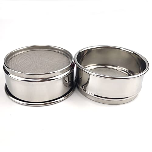LABALPHA 200 Mesh Lab Sieves, Test Sieve #200 Mesh, 4'' Diameter, 304 Stainless Steel Wire Cloth (0.075mm) - size: 200 mesh (0.075mm)