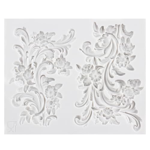 Lingzhi Baroque Fondant Mold Curlicues Scroll Lace Silicone Molds - color: Style A