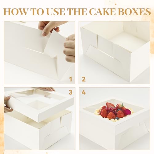 NPLUX 10 Pack Halloween Bakery Boxes, 12x12x6 Cake Boxes for Cake Makers