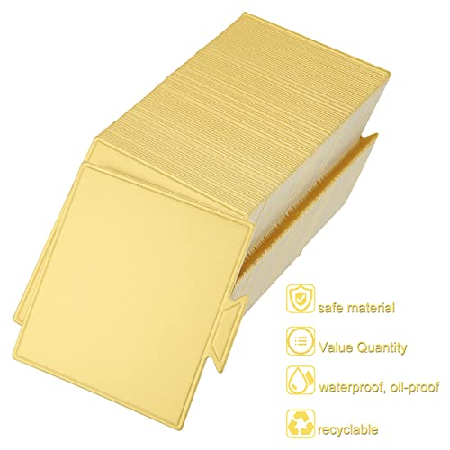 MNKNENG 200 Count Mini Cake Boards Square Gold Mousse Cake Base Square Cakes Boards 3.5 Inch Golden Cakes Board for Mousse Cupcake Dessert Displaying