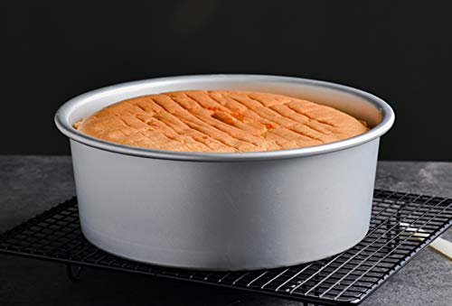 Tosnail 2 Pack 8-Inch Aluminum Round Cake Pan with Removable Bottom