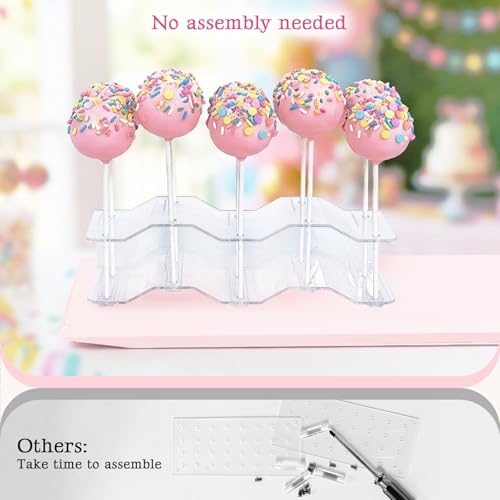 NWK 2 Pieces Cake Pop Stands Set with Sticks Kit (Clear) - color: Clear (with 50pcs sticks)
