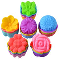 Reusable Silicone Baking Cups,Silicone Cupcake Liners for baking, Multi Flower Shapes Muffin Liners, Multicolor, Pack of 36