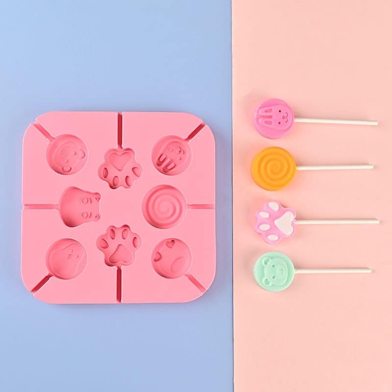 2pcs Cute Silicone Lollipop Mold Set for Kids,Candy Molds (2pcs Catpaw) - color: 2pcs Catpaw