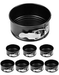 QWORK 4 Inch Springform Pan Set, Nonstick, Leakproof Mini Cheesecake Pans with Removable Bottom, Carbon and Stainless Steel Construction, 8 Pcs