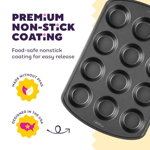 Wilton Gold Non-Stick Muffin Pan, Made Without PFAS, 12-Cup - size: Standart: 10.5 x 15 x 2 in. 12-cup pan