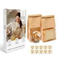 50 Pack Kraft Bakery Bags with Clear Window and Tin Tie - Greaseproof Cookie Bags and Treat Bags for Homemade Bread, Sourdough & Cookie Packaging