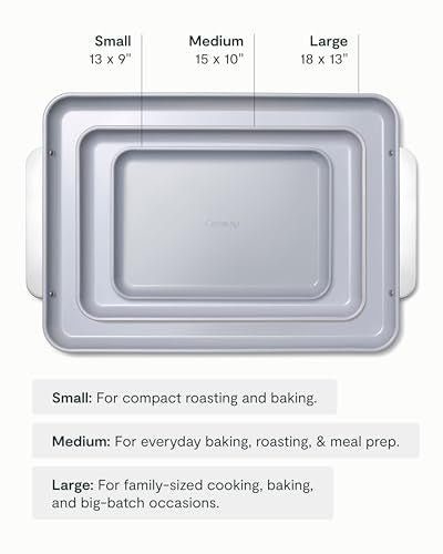 Caraway Non-Stick Ceramic Baking Sheet Trio and Cookie Sheet Set - color: Cream, size: Baking Sheet Trio & Cookie Sheet
