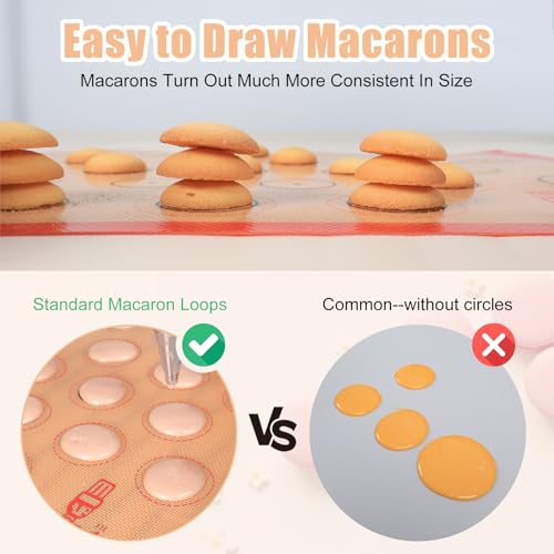 Silicone Baking Mat Macaron Set of 3-2 Half Sheet Liners 1 Quarter Sheet - color: Red,Blue,Gray, size: 16.5x11.6