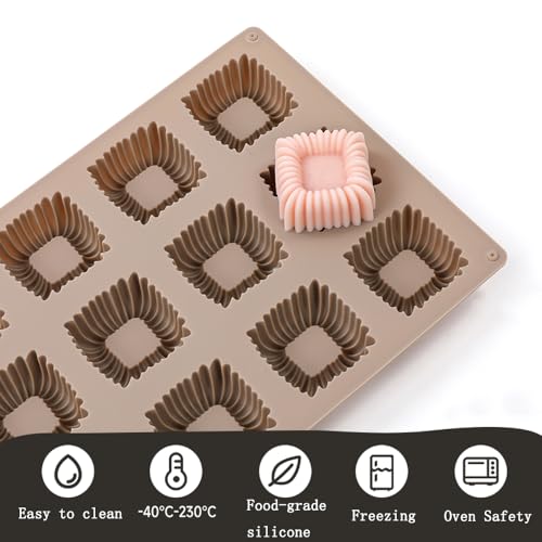 Cube Cake Silicone Mold | 1.6" x 1.6" x 0.8" 3D Square Mini Mousse Cake Baking Mold, French Dessert Molds for Chocolate, Jello, Brownie Bites, Ice Cream Cube, 15-Cavity - color: Mousse Baking Mold
