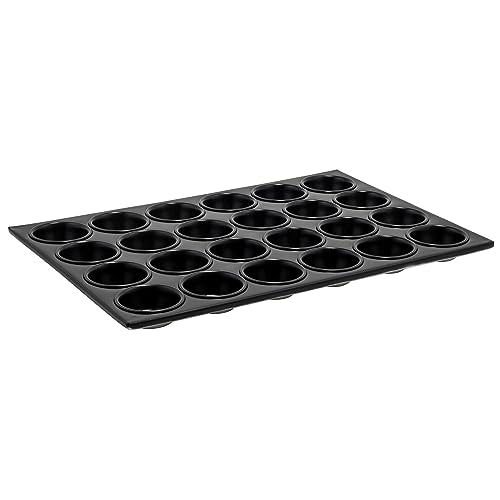 Winco 24-Cup Non-Stick Muffin and Cake Pan, Aluminum - color: Black, size: 20.75 x 14.25 inches