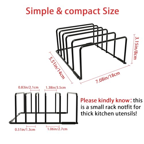 cookie sheet organizer for cabinet for Cutting Boards Baking Sheets, Cookie Pans, Cooling Small Racks Storage Stand and Bakeware,Kitchen Cabinet Countertop Organizer (Black - 1pack)