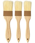 Pastry Basting Brush Natural Bristle - Food Grade Wooden Handle, Heat Resistant, Non-Shedding & Durable Kitchen Utensils for Cooking, Baking, Butter, BBQ, Oil Sauce & Egg Wash (1", 1.5", 3 Pack) - color: burlywood