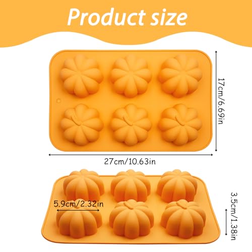 Silicone Pumpkin Mold for Baking, Candy, Soap, Set of 2