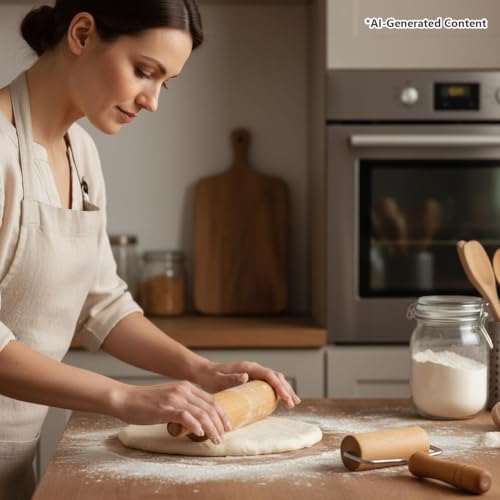 Small Rolling Pin, Pizza Dough Roller, Non Stick Wood Pastry Roller, Kitchen Wooden Rolling Pins for Baking Cooking Cookie Bread Tortilla Dumpling Fondant Clay (Style 2) - size: Style 2