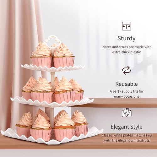 NWK 5-Piece Cupcake Stand & Appetizer Trays Set (White) - color: White