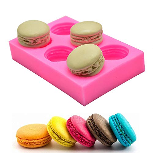 MoldFun 6-Cavity 3D Macaron Hamburger Silicone Mold for Fondant, Cake/Cupcake Decorating, Baking, Gum Paste, Chocolate, Candy, Mini Soap, Bath Bomb