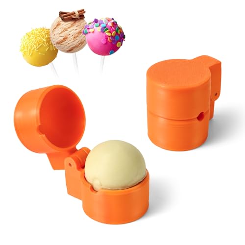 MITCHENIFY 2 PCS Round Cake Pop Mold Shapes Press Set, 3D Printed Sphere Circle Cake Pop Cutter and Pusher, Baking Tools Accessories for Home Baking, Birthday Parties, Wedding Desserts - color: Round