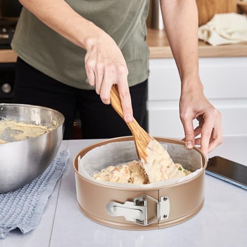 4 Pcs 8 Inch Nonstick Springform Cheesecake Pan with Removable Bottom - color: Champagne Gold, size: 8 Inch