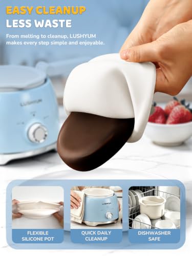 Electric Chocolate Melting Pot, 4-Cup Chocolate, 2 Insert Pots - color: Blue