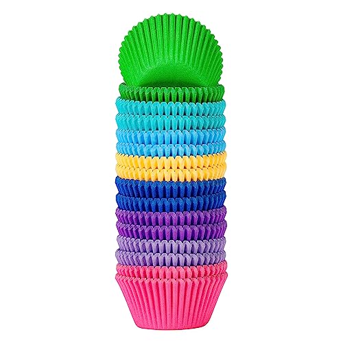 Standard Bright Rainbow Cupcake Liners, Paper Baking Cups, 400 Pack - color: Rainbow, size: Standard