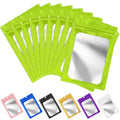 FUNFERY 100 Pack Mylar Resealable Bags, Green Foil Packaging Bags - color: Green, size: 3 x 4.7 inch