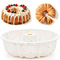 9.5 Inch Silicone Fluted Tube Cake Pan with Stainless Steel Frame - size: 9.5 inch